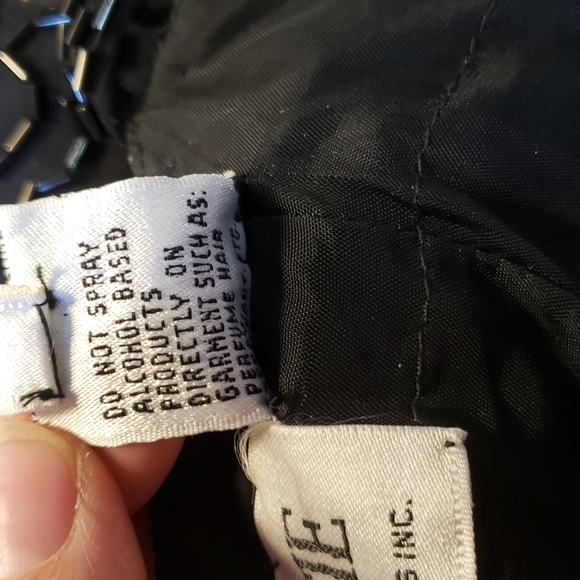 Vintage SZ6  black beaded silk with gold  Sequent leaves.    E98 - Picture 10 of 12